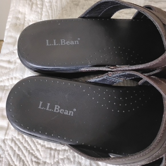 L.L. Bean Leather Clogs Size 39 Slip-On Preppy Classic Comfort Coastal - Picture 3 of 11
